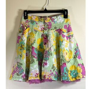 NWOT Little Girls Green & Pink Oilily Mini Skirt Lined with Tulle Size 9-10